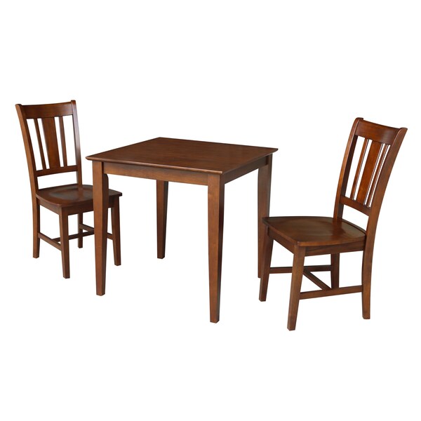 International Concepts Square 30x30 Dining Table with 2 Chairs, Espresso, 30 W, 30 L, 30 in H, Wood, Espresso K581-3030-C10-2 - main